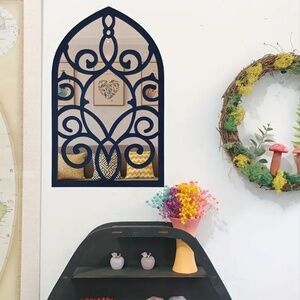 NEW! Cathedral Style Wall Hanging Mirror with Scrolls!